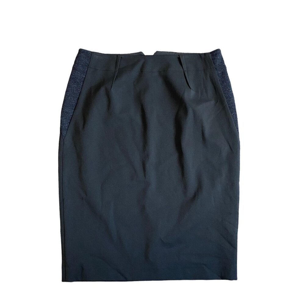 Magaschoni Collection 14 Pencil Skirt Wool Panel Black Classic Career NWT $280